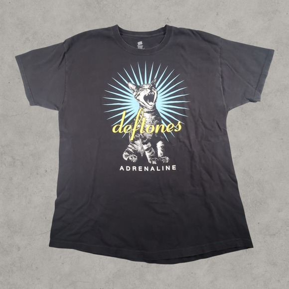Hanes Other - Vintage Deftones Adrenaline Cat Shirt Men XL Black Hanes Y2K 2000s Nu Metal Band